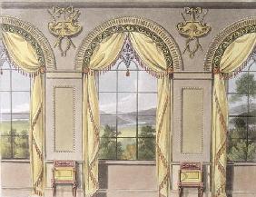 Dining room, plate 88 from Ackermann's Repository of Arts, published 1816 (colour litho)