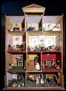 Interior of doll's town house, 1840 (mixed media)