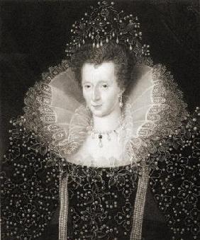 Queen Elizabeth I (1533-1603) from 'Gallery of Portraits', published in 1833 (engraving)