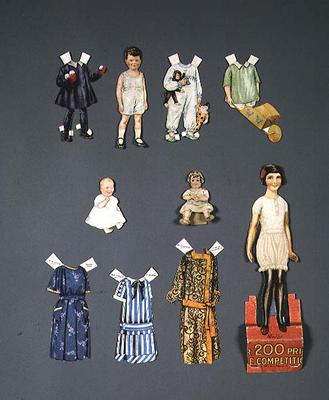 Cut out doll and clothes, late 1920s-early 1930s (colour litho) from English School, (20th century)