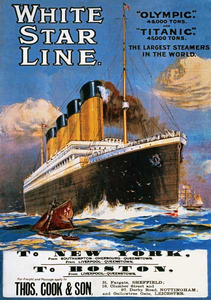 Poster advertising the White Star Line from English School, (20th century)