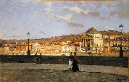 Quay along the Po River and the Church of Grande Madre di Dio, Turin from Enrico Reycend
