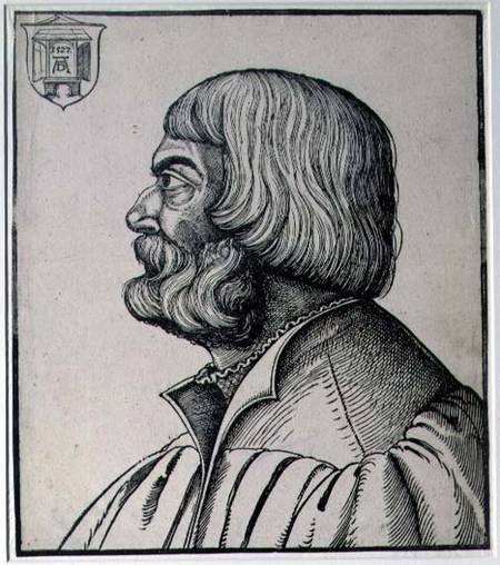 Profile portrait of Albrecht Durer (1471-1528) from Erhard Schon