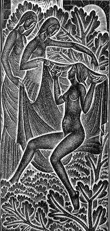 ''I am Black but Comely'' (Nigra Sum Sed Formosa) illustration from ''The Song of Songs'' (Canticum  from Eric Gill