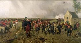 Wellington's March from Quatre Bras to Waterloo, 1878 (oil on canvas)