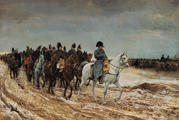 Napoleon and the generals Ney, Berthier, Drouaut, Gourgaud and de Flahaut in the campaign from Ernest Meissonier