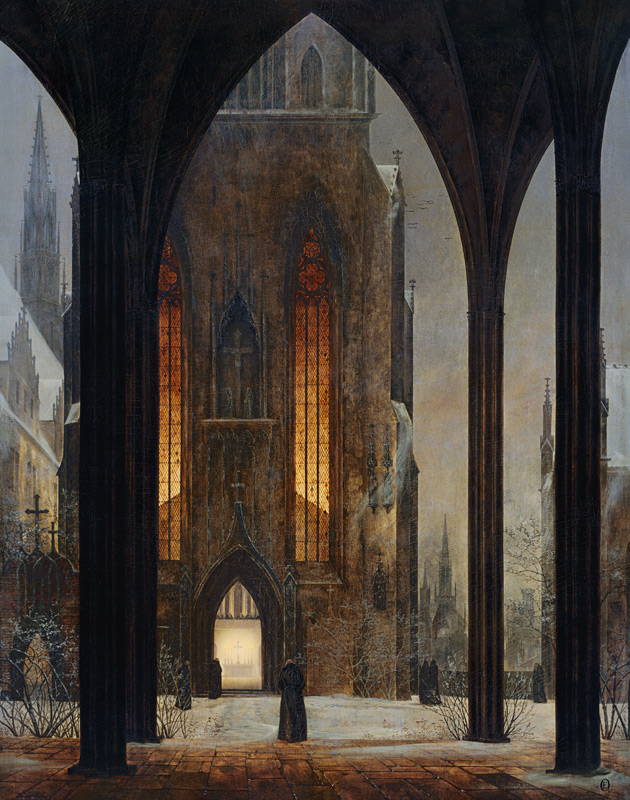 Cathedral in winter from Ernst Ferdinand Oehme