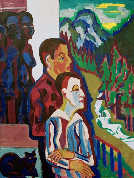 Before sunrise, with Erna before the wild bee house
 from Ernst Ludwig Kirchner