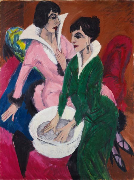 Two women with basins (the nurses) from Ernst Ludwig Kirchner
