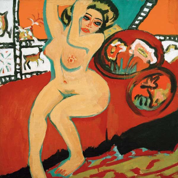 Sitting nude with raised arms from Ernst Ludwig Kirchner
