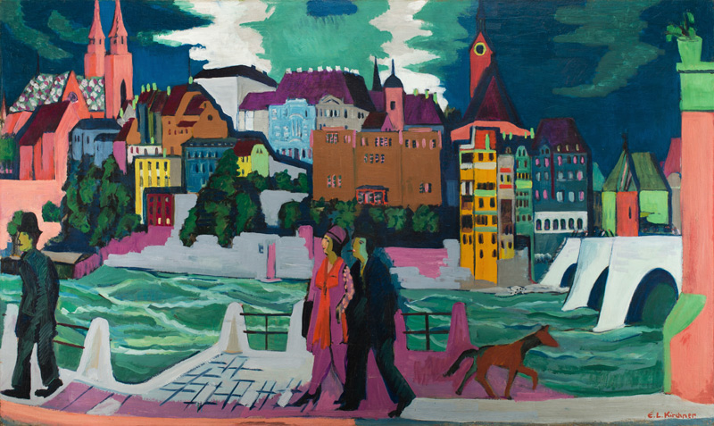 Ansicht von Basel und dem Rhein. 1927-28 from Ernst Ludwig Kirchner