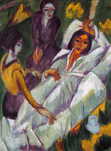 Women at the tea from Ernst Ludwig Kirchner