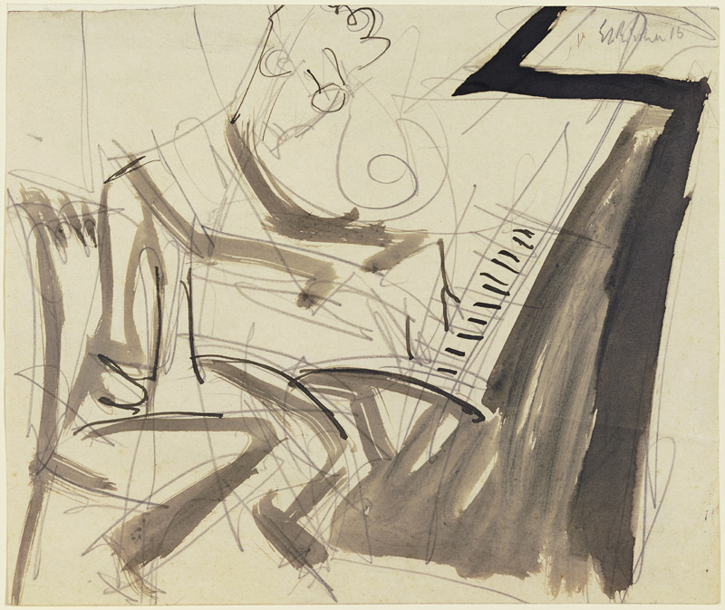 Klemperer at the piano from Ernst Ludwig Kirchner
