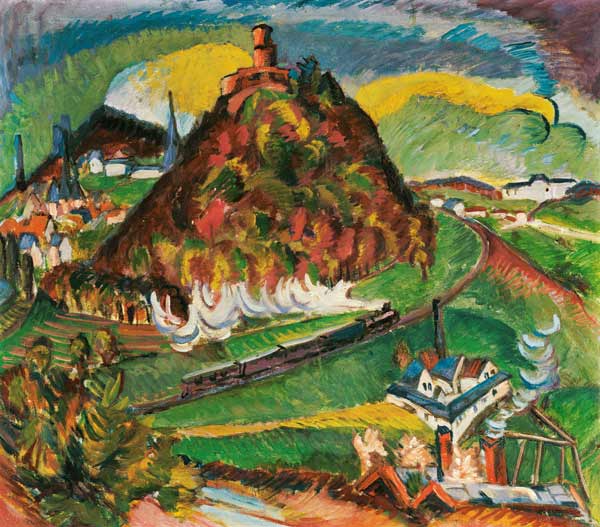 King tannin with train from Ernst Ludwig Kirchner