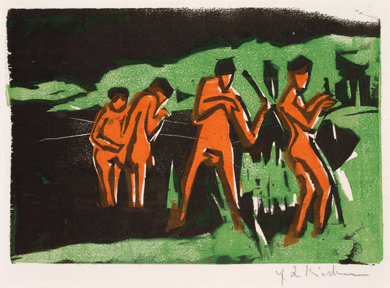 With reed throwing taking a bath from Ernst Ludwig Kirchner
