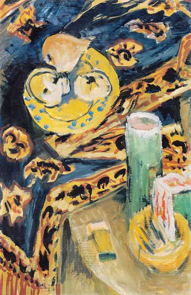 Quiet life with fruit bowl and candle from Ernst Ludwig Kirchner
