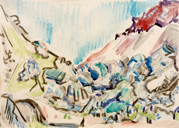 Cut of the Davos valley from Ernst Ludwig Kirchner