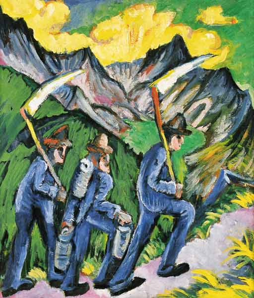 Alpine life (triptych) from Ernst Ludwig Kirchner