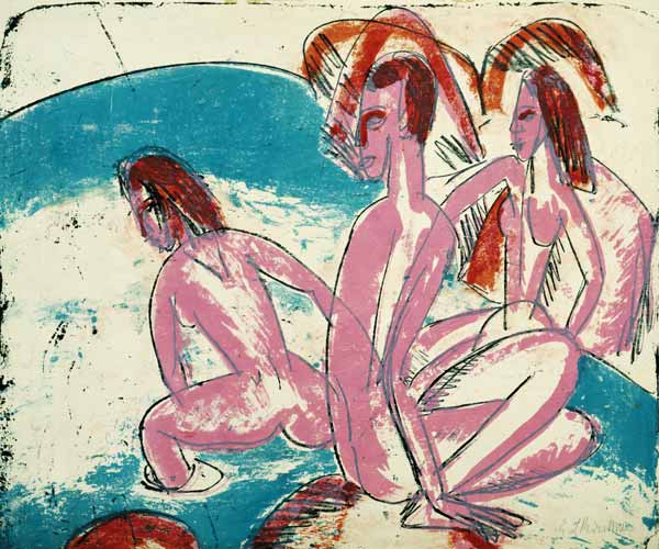 Bathers on stones from Ernst Ludwig Kirchner