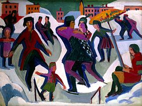 Ice rink with skate runners from Ernst Ludwig Kirchner