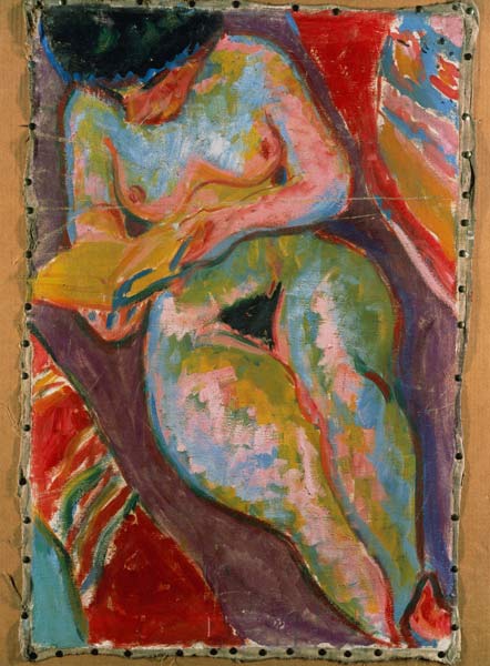 Nude woman (reading) from Ernst Ludwig Kirchner