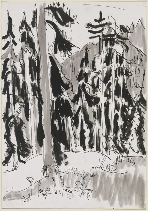 Spruces in the mountains from Ernst Ludwig Kirchner