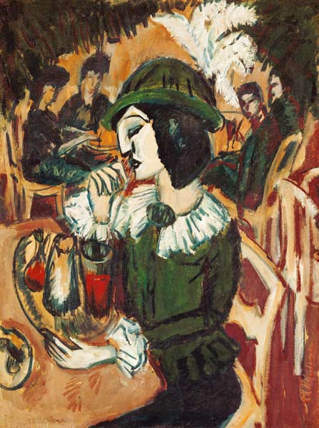 Green lady in the garden cafe from Ernst Ludwig Kirchner