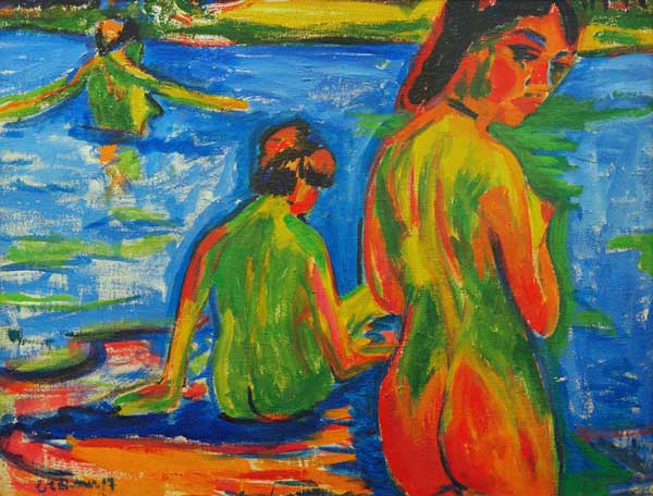 Girls bathing in the Sea from Ernst Ludwig Kirchner