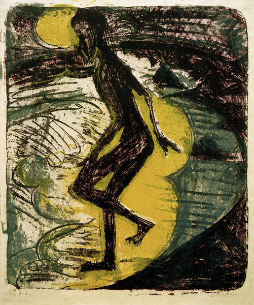 Man climbing into the sea from Ernst Ludwig Kirchner