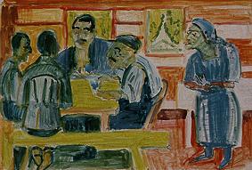 At the Jassen (pack of cards) from Ernst Ludwig Kirchner