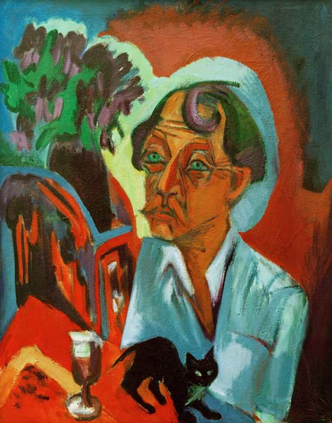 The painter Stirner with a cat from Ernst Ludwig Kirchner