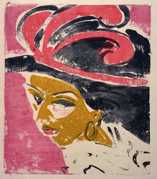 Cocotte with feather hat from Ernst Ludwig Kirchner