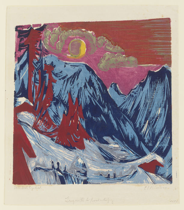 Längmatte at moonset  from Ernst Ludwig Kirchner