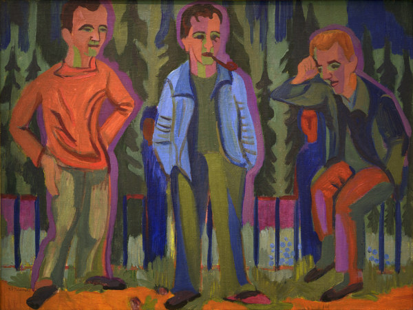 The artists: Hermann Scherer, Kirchner, Paul Camenisch from Ernst Ludwig Kirchner