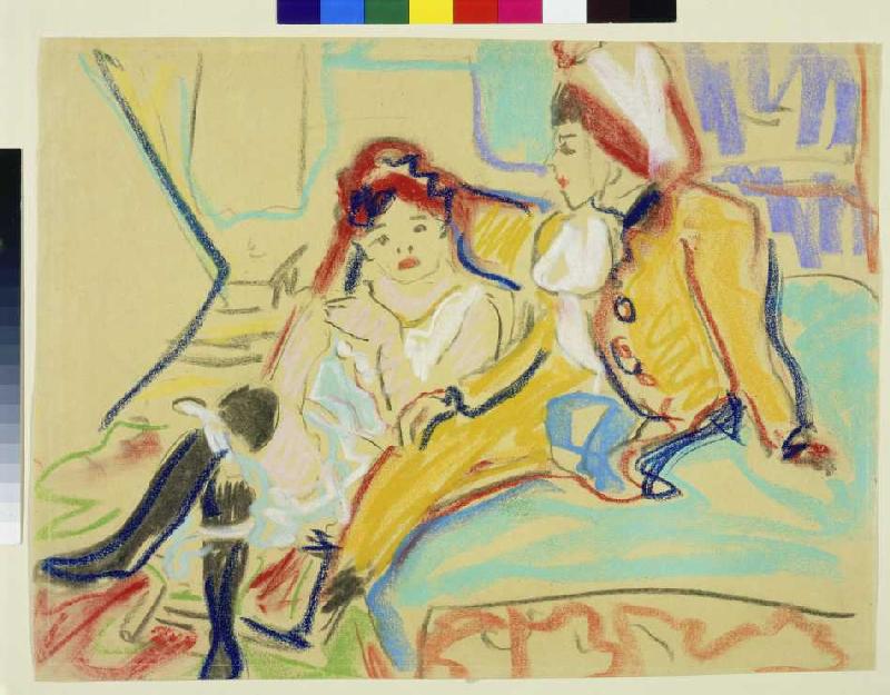 Zwei Mädchen auf einem Divan from Ernst Ludwig Kirchner
