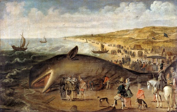 The Whale beached between Scheveningen and Katwijk from Esaias II van de Velde