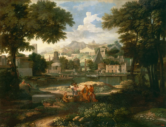 Landscape with Moses Saved from the River Nile from Etienne Allegrain