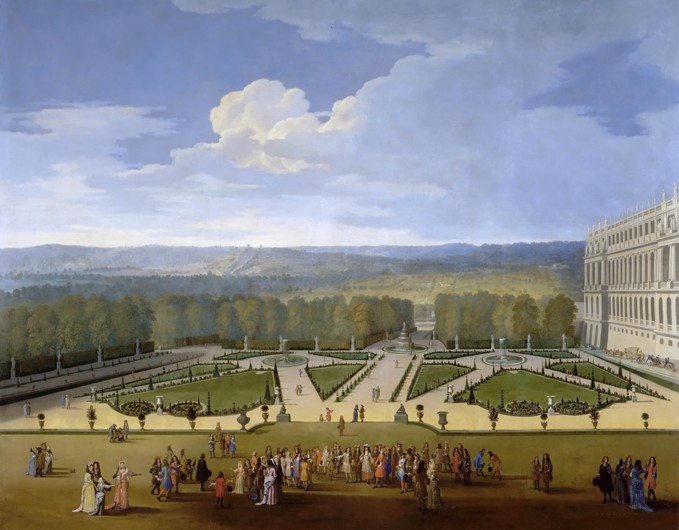 Louis XIV and his Court on a Promenade in the Gardens of Versailles from Etienne Allegrain