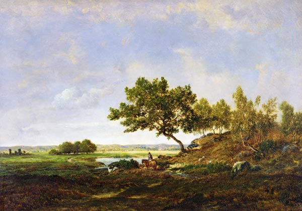 The Pond at the Foot of the Hill, c.1848-55 from Etienne-Pierre Théodore Rousseau