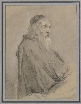Brustbild eines alten bärtigen Mannes im Profil nach rechts