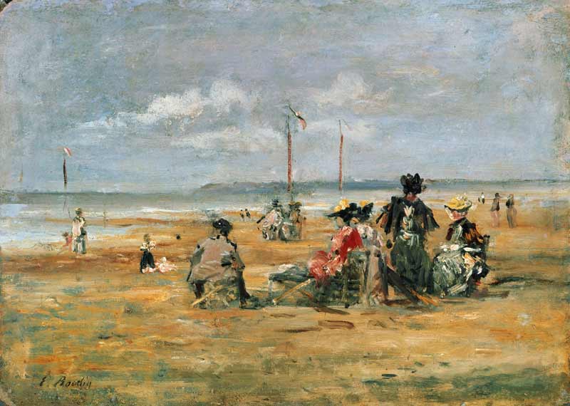 On the beach of Trouville from Eugène Boudin