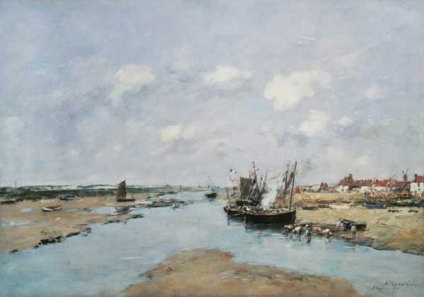 At low tide in Etaples. from Eugène Boudin