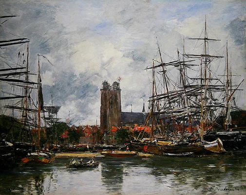 A French Port, 1884 (oil on canvas) from Eugène Boudin