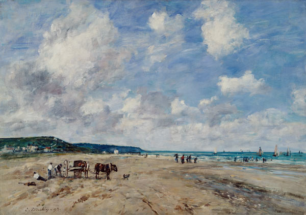 The Beach at Tourgeville from Eugène Boudin