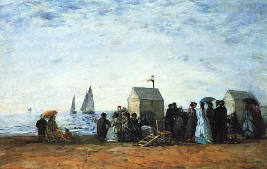 The beach of Trouville from Eugène Boudin