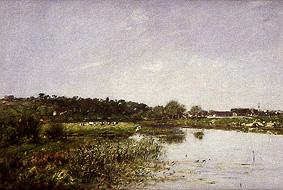 Riverside of La Touques. from Eugène Boudin