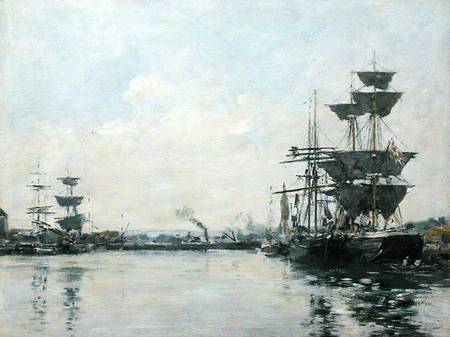 Le Havre, ships in a basin from Eugène Boudin