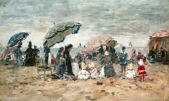 Parasols on the Beach, Trouville from Eugène Boudin