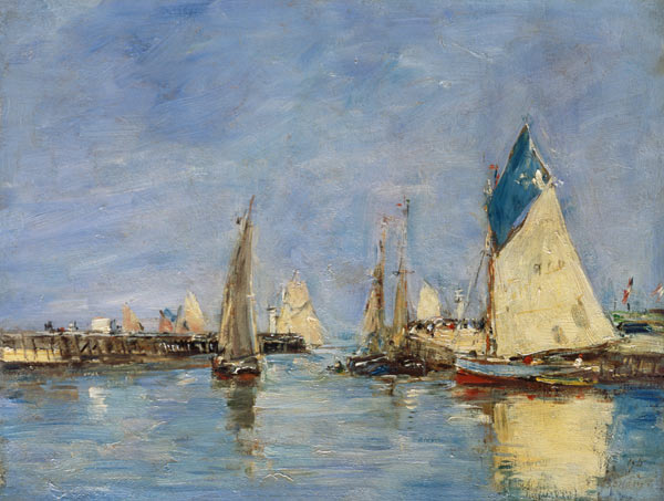 Sailing boats in the port of Trouville from Eugène Boudin