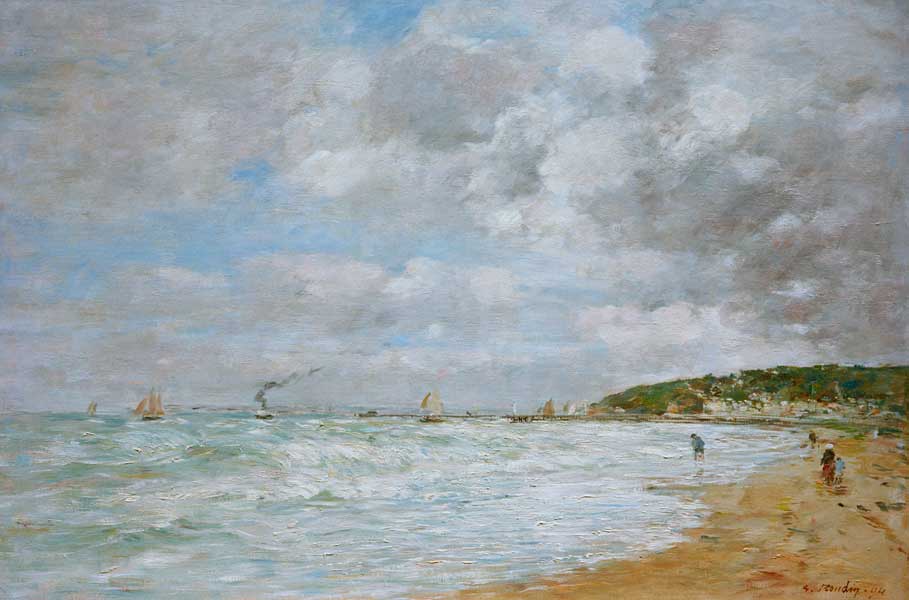 The shore at Trouville from Eugène Boudin